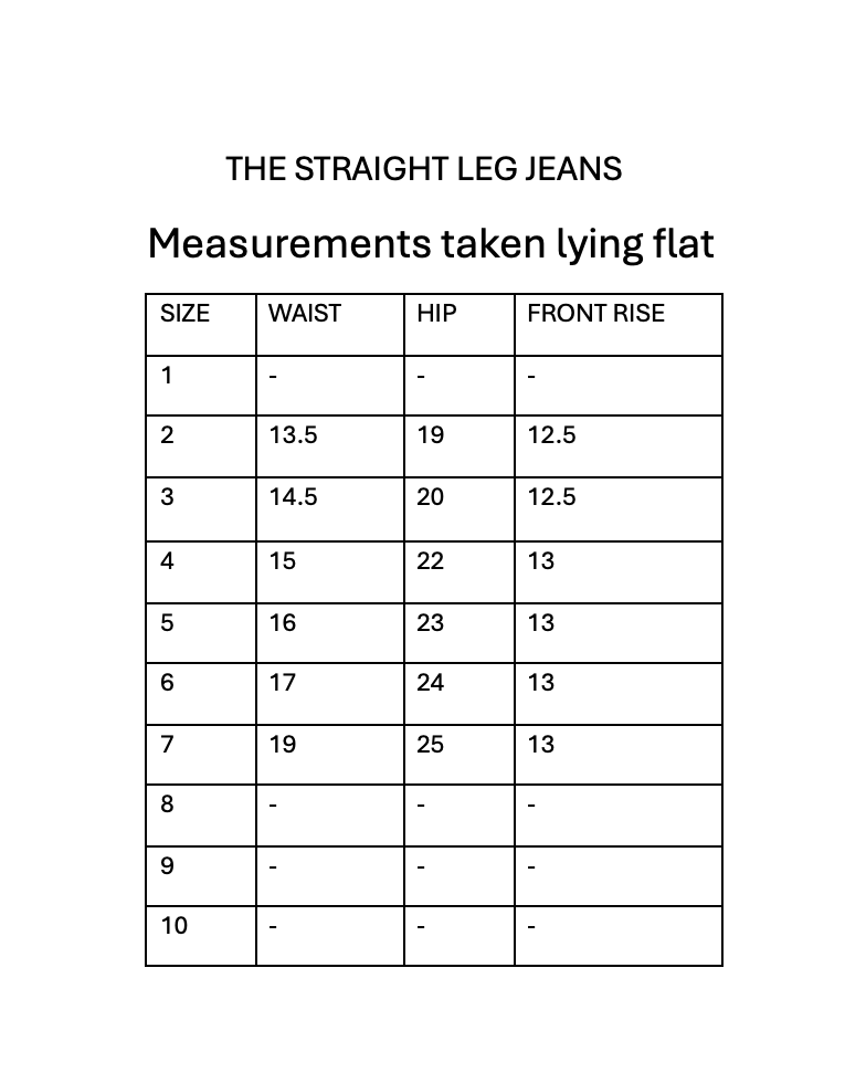 Custom waist:hip Straight Leg Jean